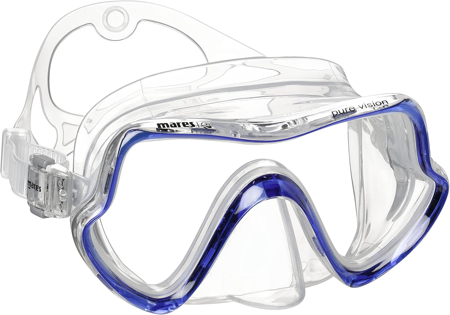 Detalle de Mares Aquazone Pure Vision : masque de snorkeling en silicone, grand angle pour adultes