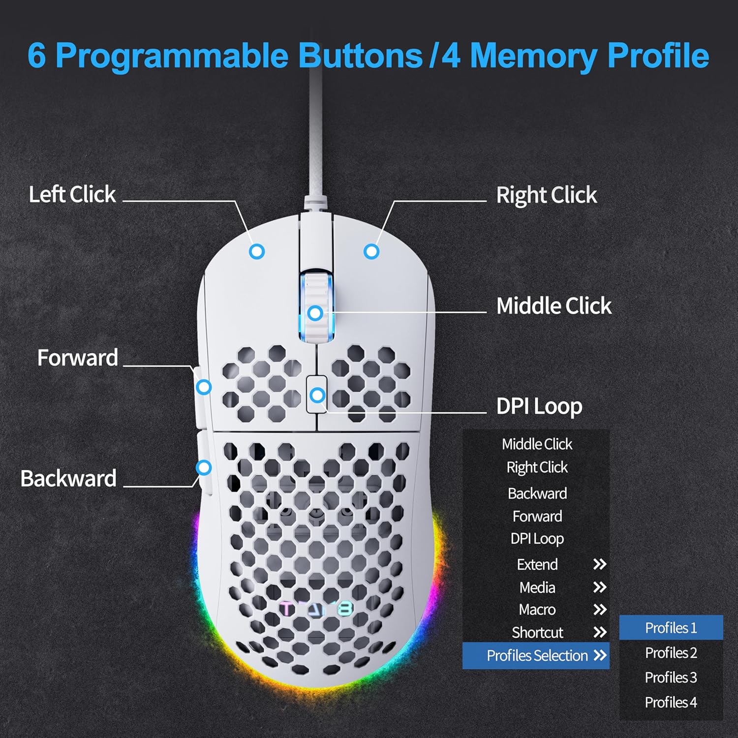 Thumbnail 2 de TMKB Falcon M1SE Ultralight Gaming Mouse 12800 DPI 🖱
