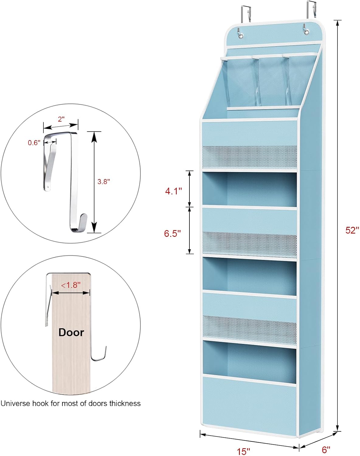 Thumbnail 2 de Univivi 5-Shelf Over-Door Storage Organizer
