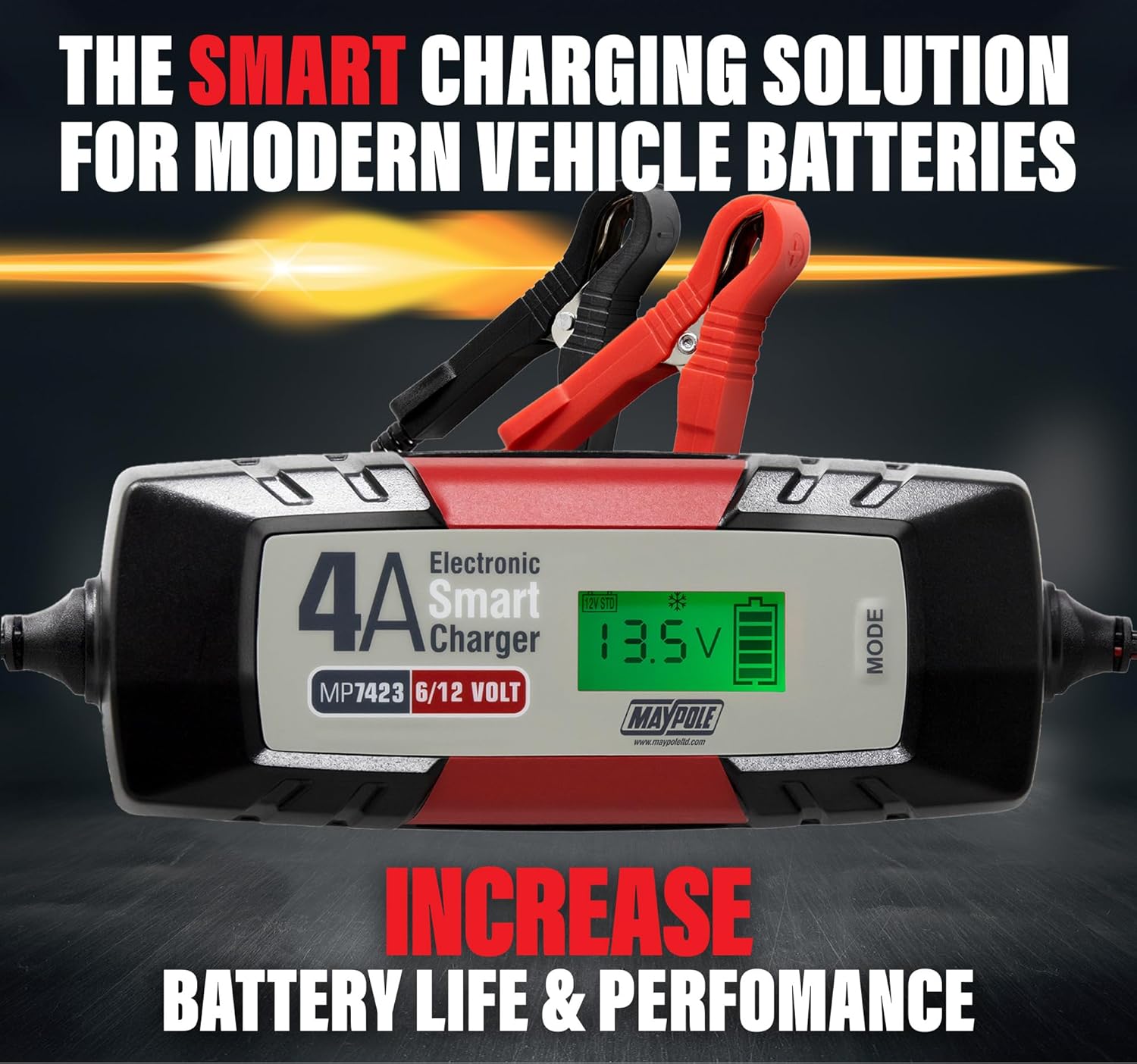 Thumbnail 6 de Maypole 4A Dual Voltage 6/12V Electronic Smart Car Battery Charger – Fully Automatic 5 Stage Charging