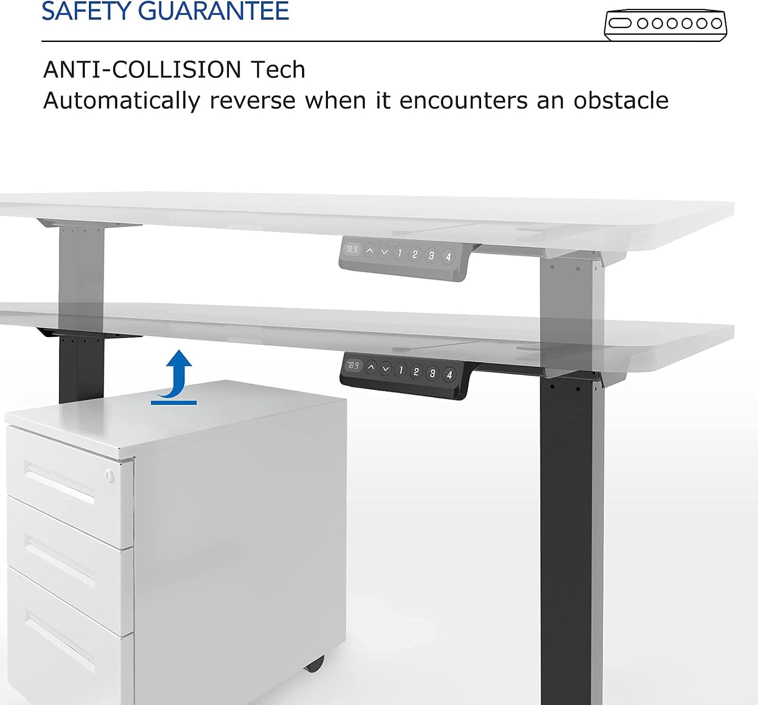 Thumbnail 5 de FLEXISPOT Electric Standing Desk Height Adjustable Sit Stand Desk with Heavy Duty Steel and Automatic Memory Smart Keyboard（EF1|White Frame OnlyFLEXISPOT Electric Standing Desk Height Adjustable Si…