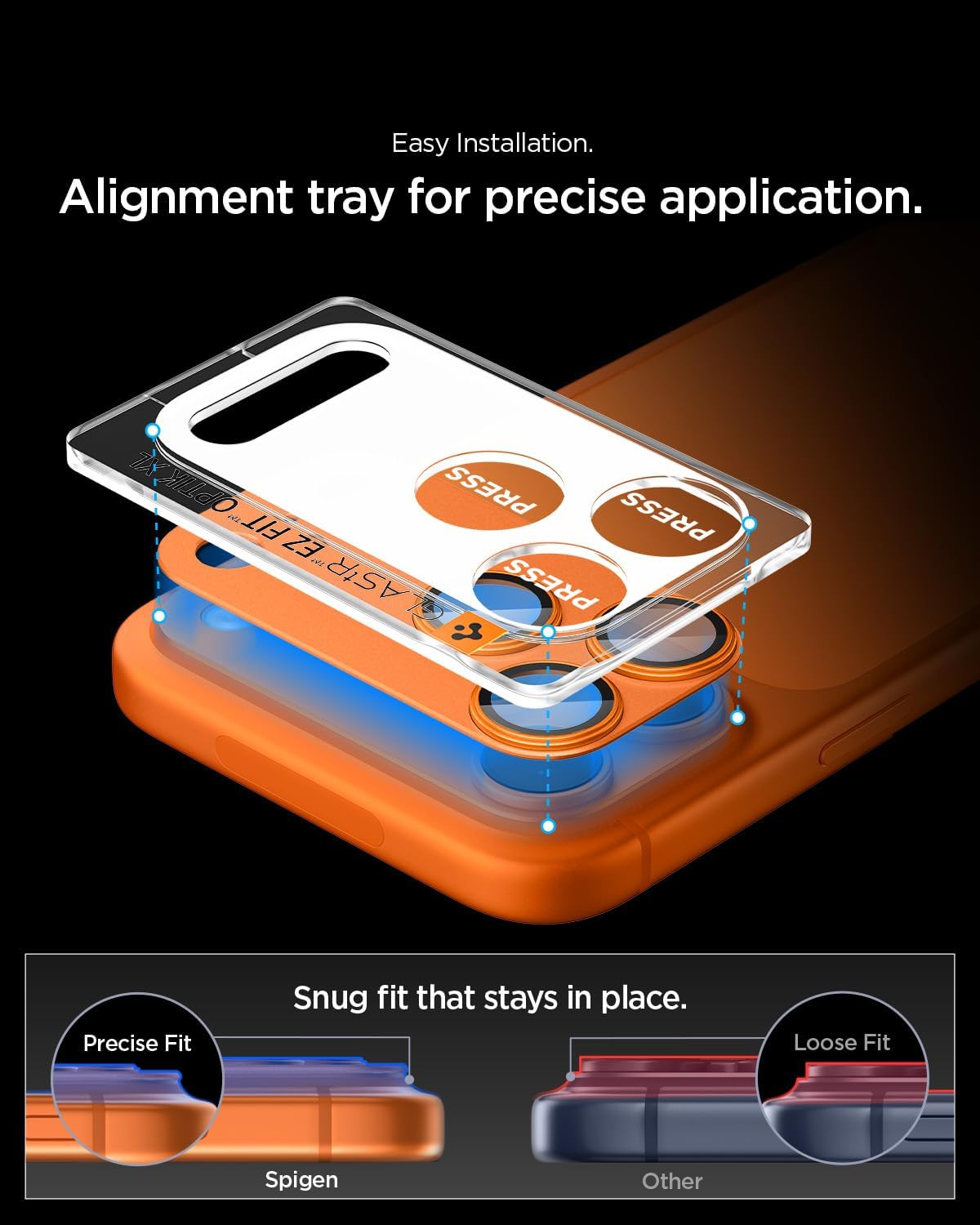 Thumbnail 3 de Spigen Glas.tR EZ Fit Optik Pro XL pour iPhone 17 Pro (Protection caméra) – Orange cosmique