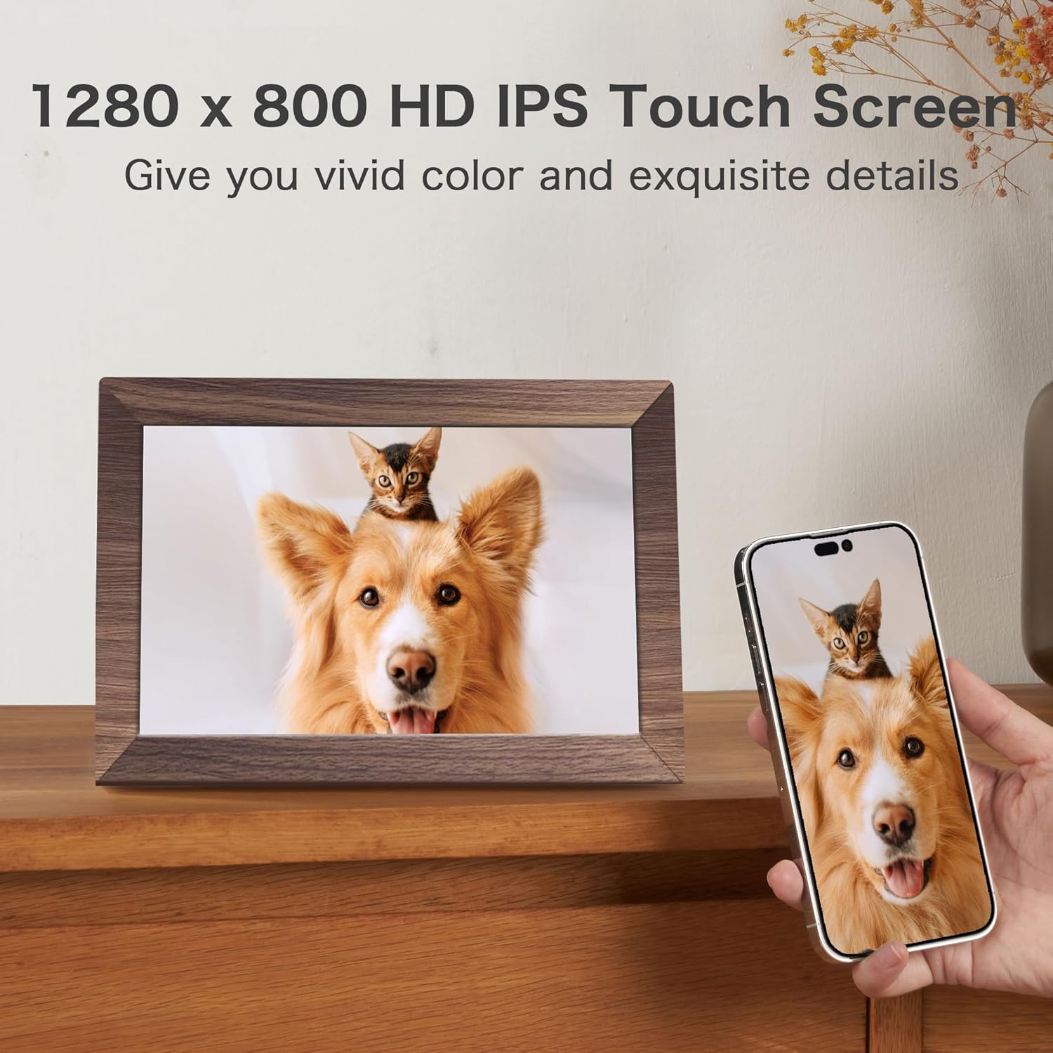 Thumbnail 1 de Frameo WiFi 10.1-Inch Digital Picture Frame with 32GB, IPS Touch Display