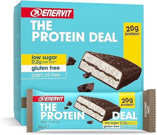 Detalle de Enervit, The Protein Deal Coconut Party 🍫 Barritas Proteicas Sin Gluten
