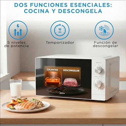 Thumbnail 9 de Midea Microondas de sobremesa 20 L, 700 W: cocina simple y practica sin grill (blanco)