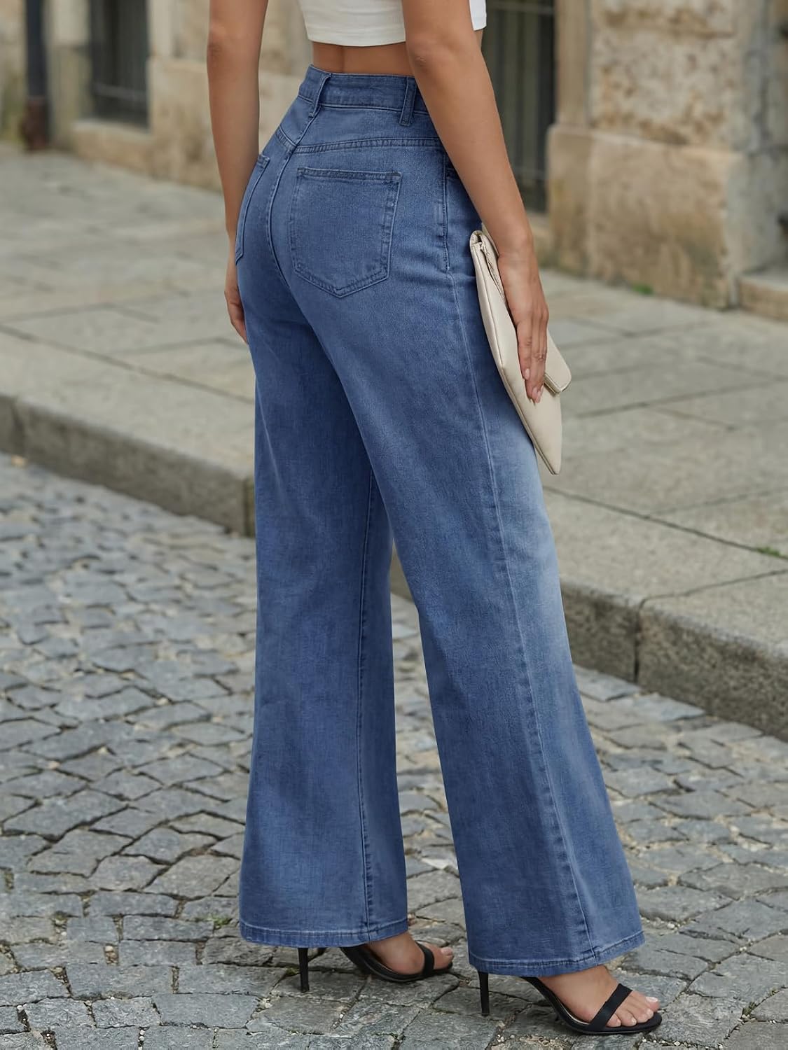 Detalle 2 de Trendy Queen Wide-Leg Jeans, High-Waisted