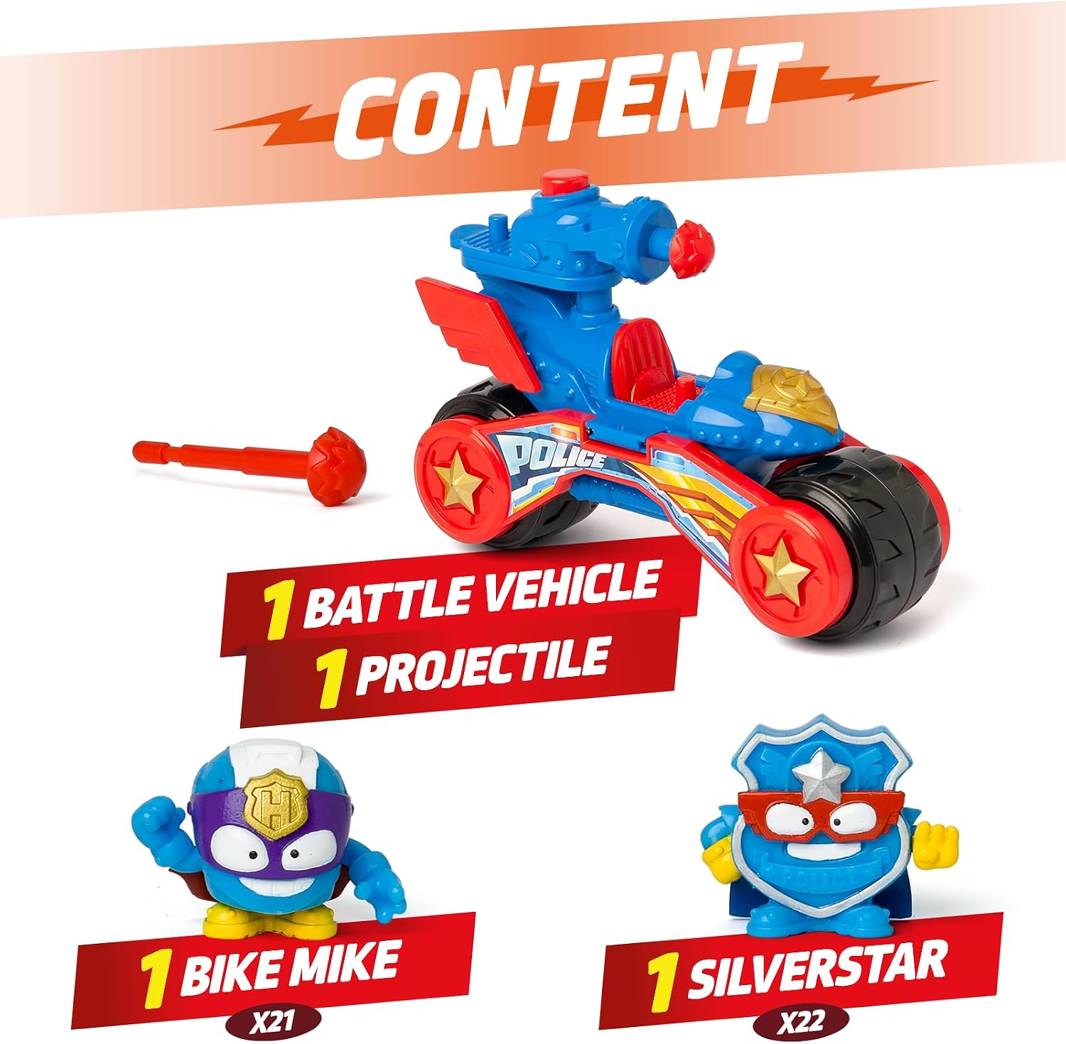 Detalle 2 de SUPERTHINGS Battle Vehicle Police 8431618043790 – pojazd z chwytakiem i wyrzutnią