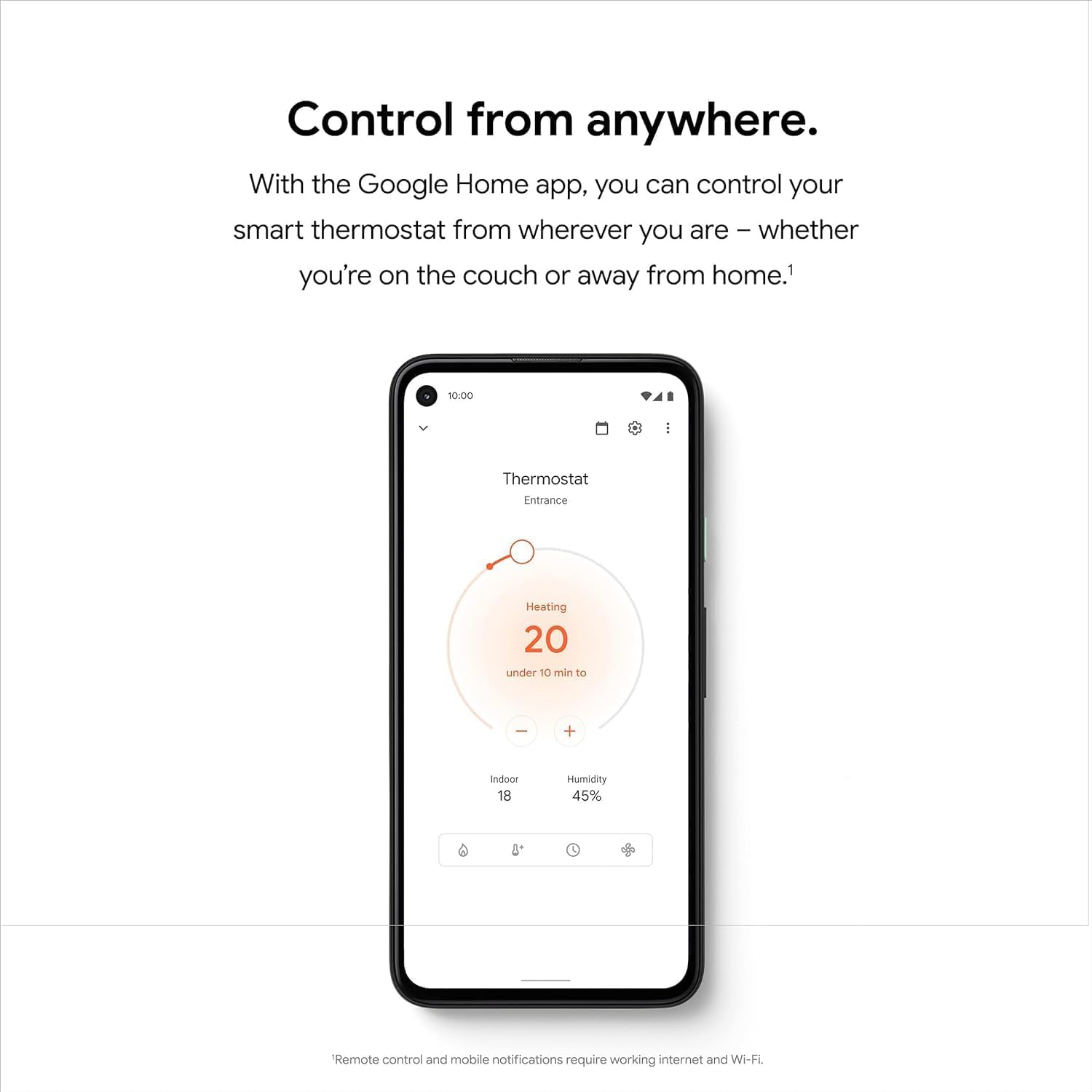 Detalle de Google Nest Thermostat Smart Wi-Fi Thermostat, Charcoal, Auto-Scheduling