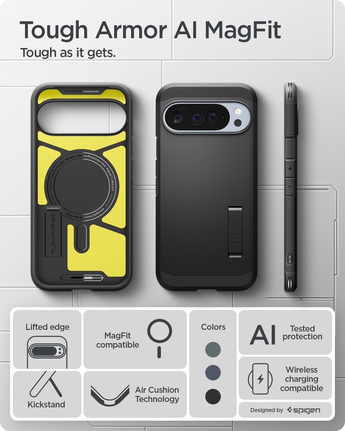 Thumbnail 2 de Spigen Tough Armor MagFit Case for Google Pixel 10/10 Pro (2025) – Black
