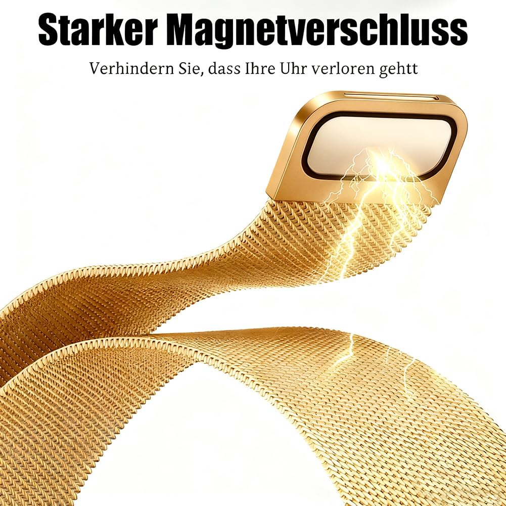 Thumbnail 4 de PDSQL Edelstahl Mesh Uhrenarmband – Magnetverschluss, 14–24 mm