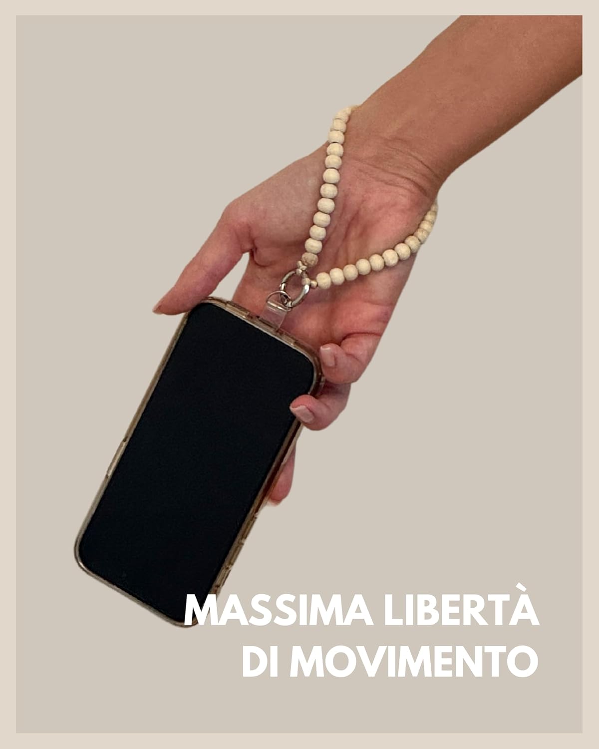 Detalle de GD GOOD.designs catena per cellulare con perline, laccetto da collo universale 130 cm