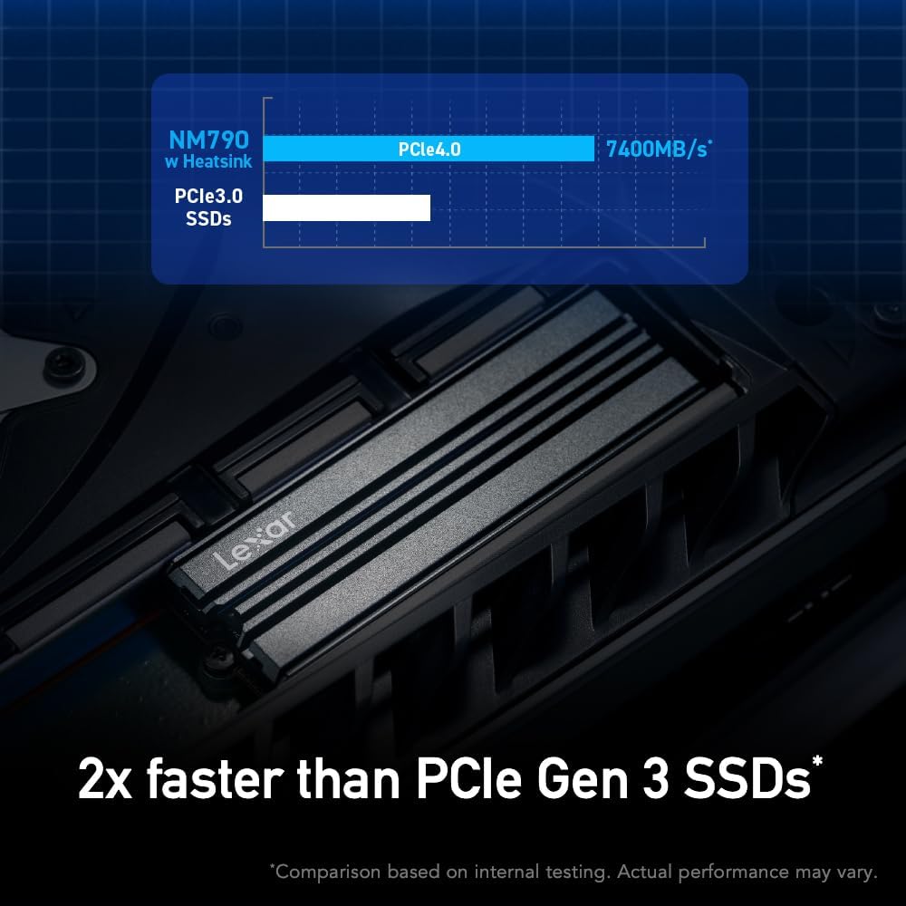 Thumbnail 3 de Lexar NM790 LNM790X001T-RN9NU 1TB NVMe SSD, Heatsink, PCIe Gen 4x4