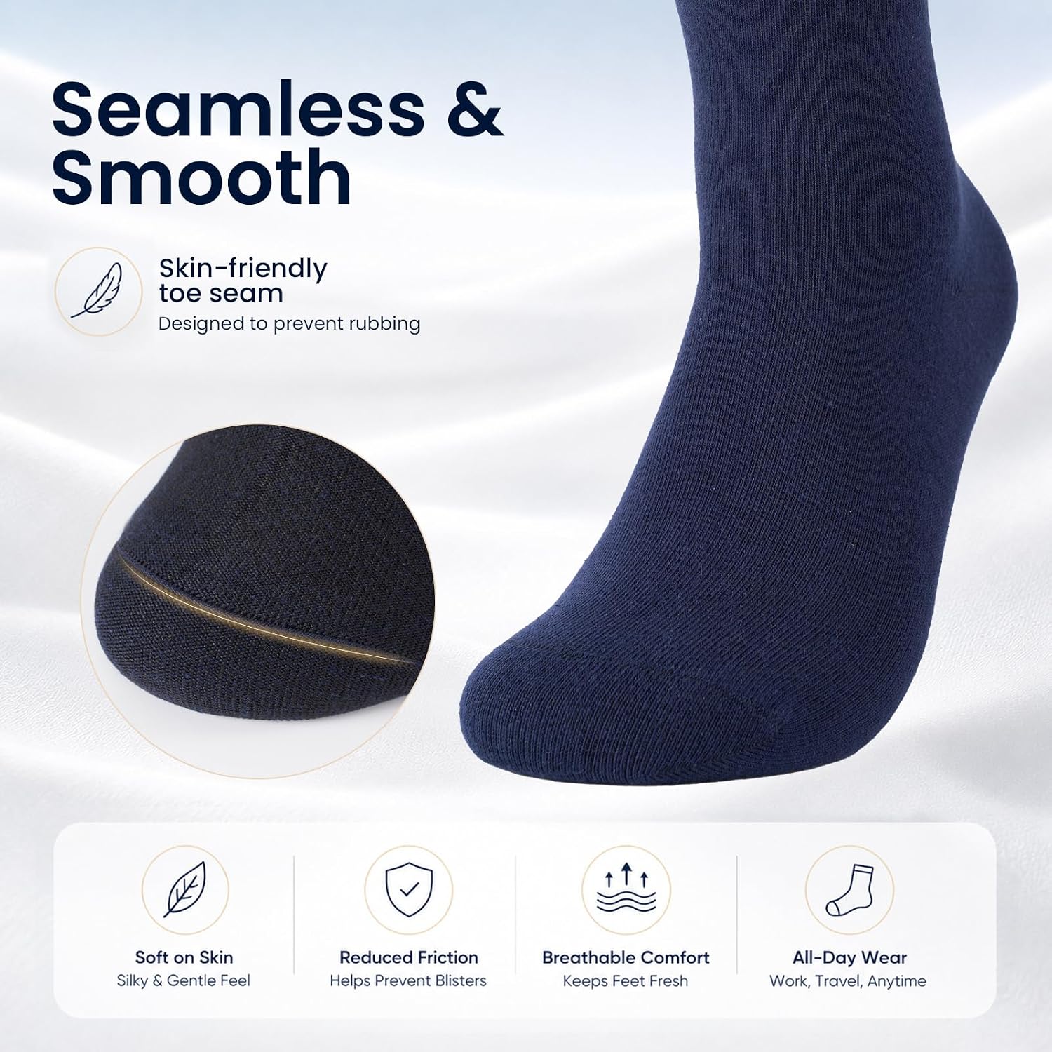 Detalle 2 de Effeet Mens Socks: Cotton Rich Business Socks in 6/12 Pairs