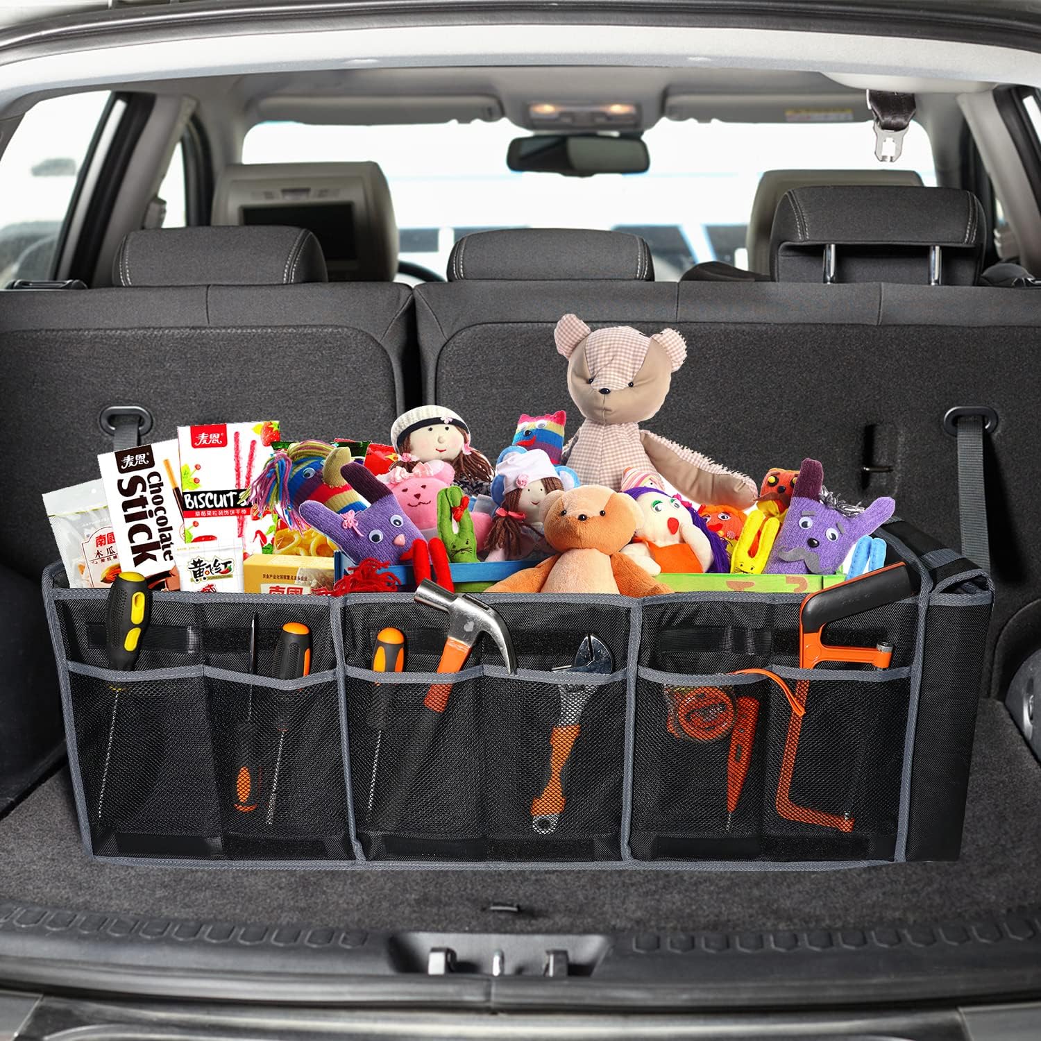 Detalle 2 de EAROND Collapsible Trunk Organizer 3 Compartments