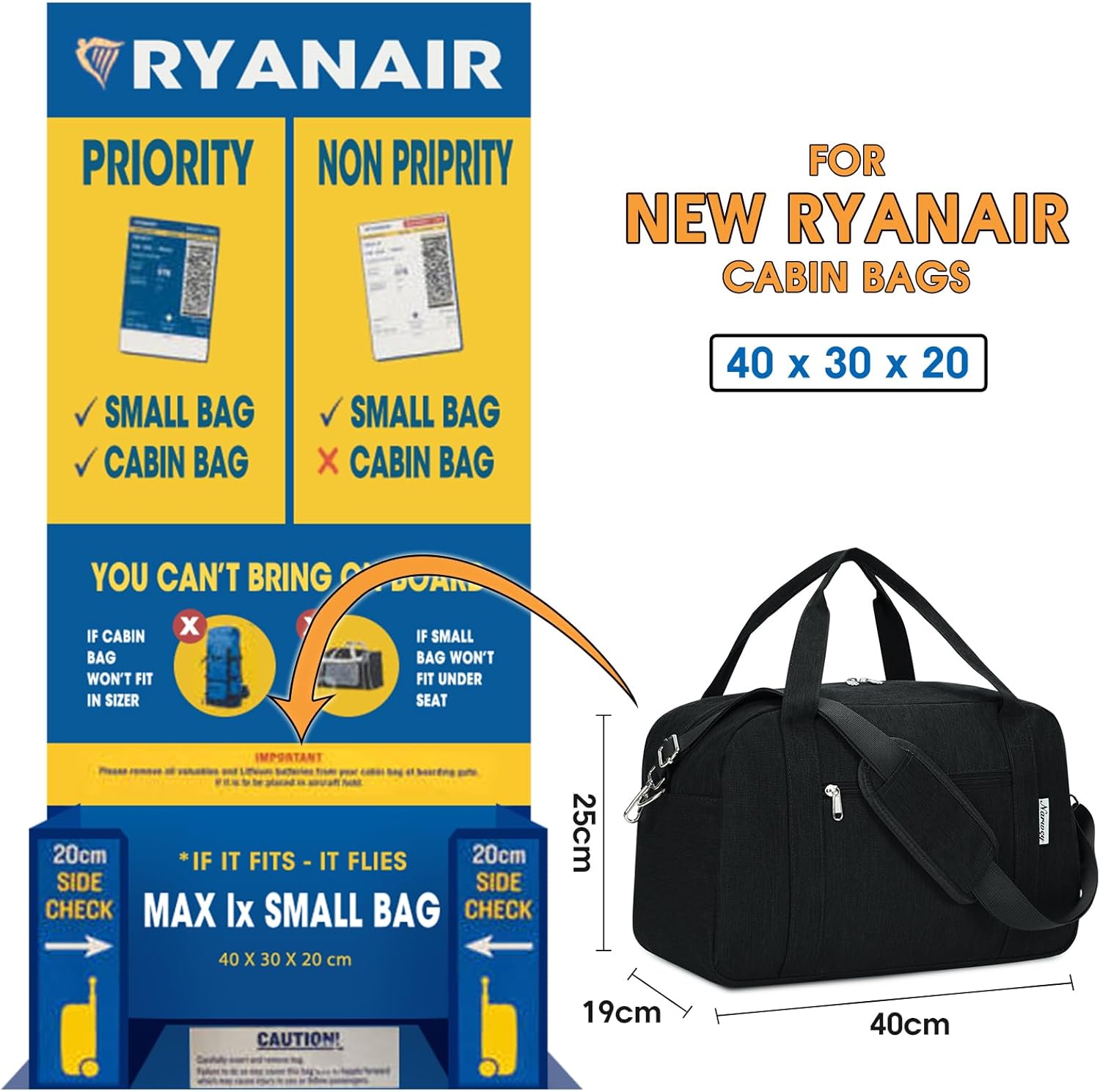 Thumbnail 2 de Narwey Ryanair Handgepäck 40x30x20 cm