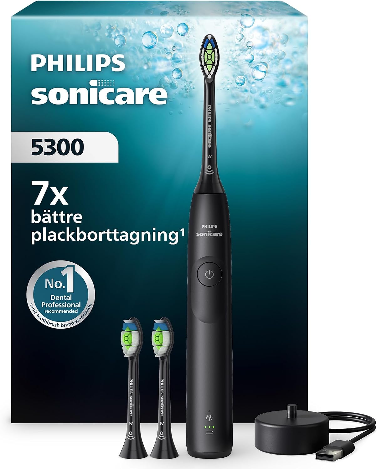 Detalle de Philips Sonicare 5300 HX7101/04 sonisk eltandborste med tryckvarning