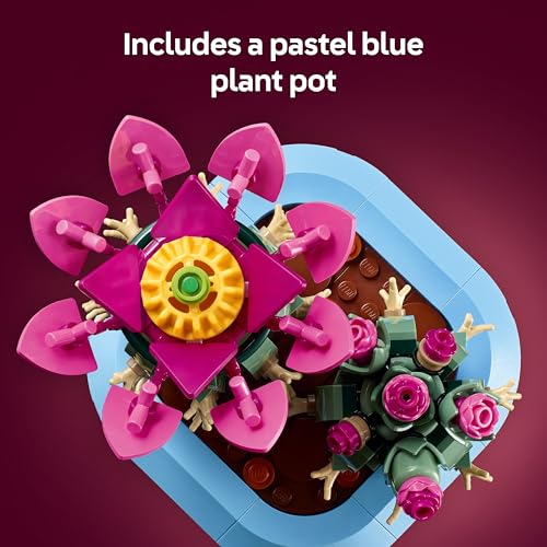 Detalle de LEGO Botanicals Flowering Cactus: Artificial Plant Duo in Pastel Pot