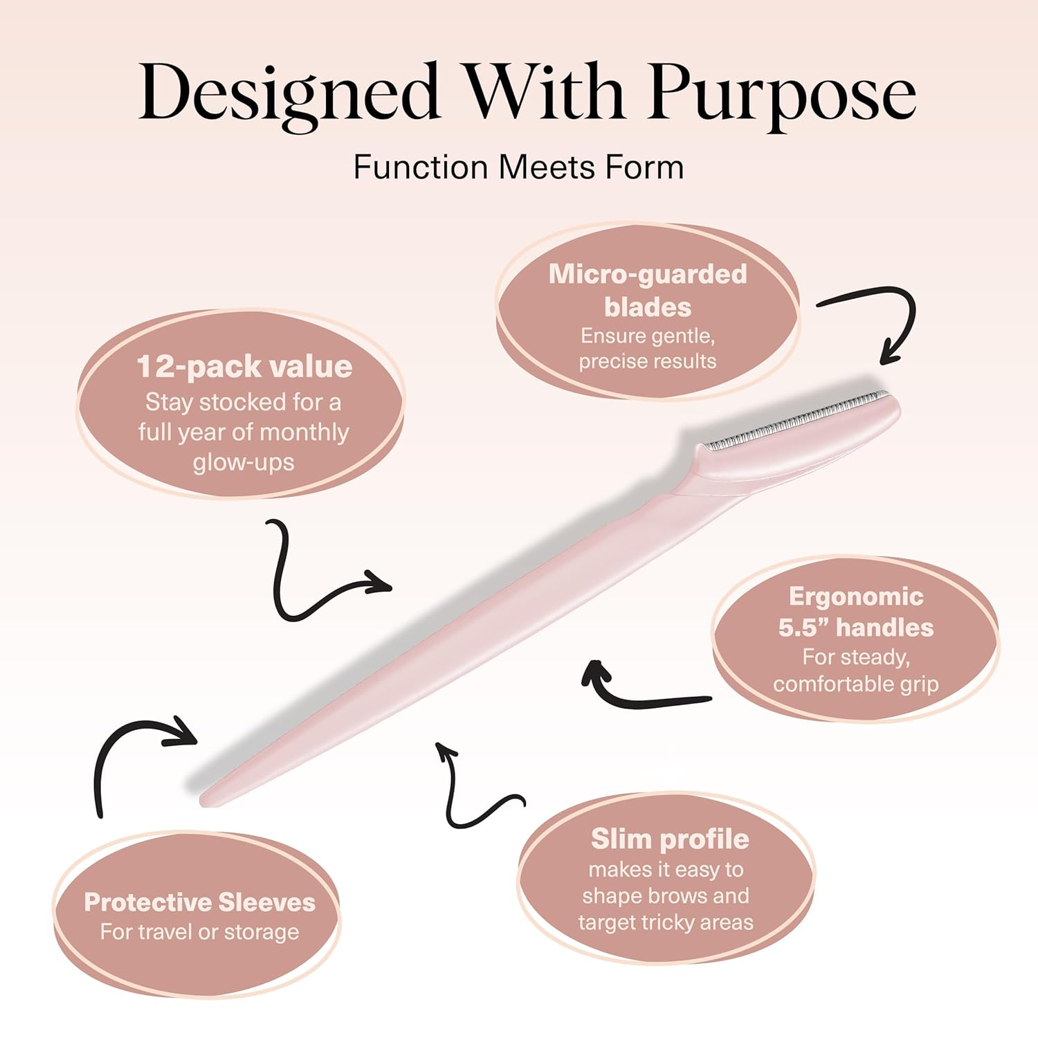 Thumbnail 3 de Kitsch Dermaplaning Tool – 12 Rasiermesser für das Gesicht (Dermaplaning, Augenbrauen)