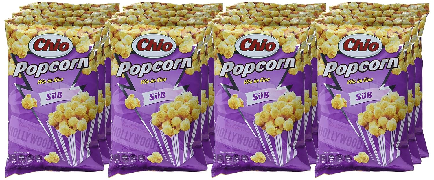Detalle de Chio Popcorn süß, 12er Pack (12 x 120 g) – knuspriges Kinoerlebnis für zuhause