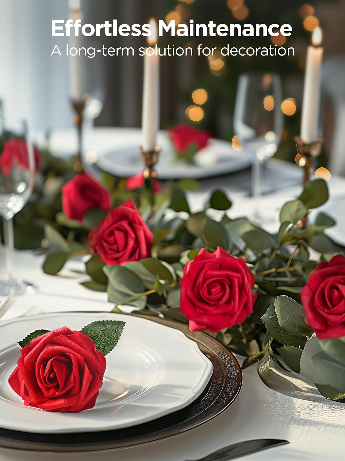 Thumbnail 5 de InnoGear 50-Piece Dark Red Foam Roses for Décor