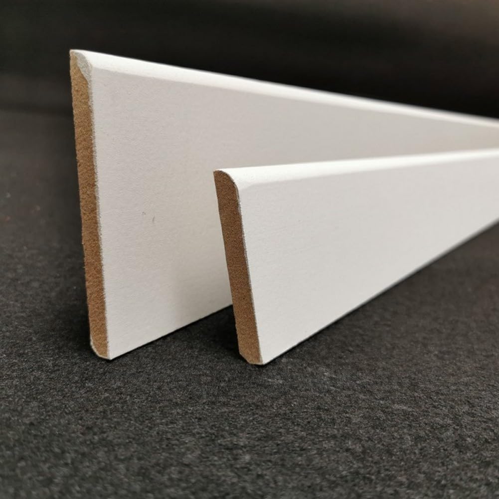 Detalle 2 de MadeInNature Plinthe Bois Blanc Pré-peint – hauteur 10 cm, longueur personnalisable
