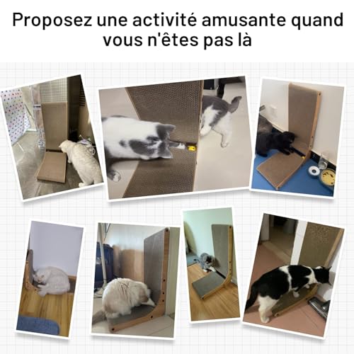 Thumbnail 5 de FUKUMARU Griffoir pour Chat en Forme de L – Tapis à Griffer en Carton (68 x 42 x 29 cm, 4 cm d’épaisseur)