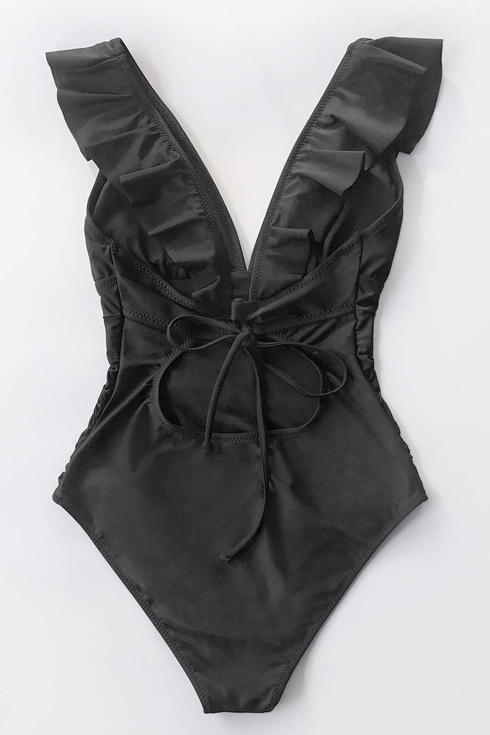 Detalle 2 de CUPSHE Damen Monokini Bauchweg mit Rüschen