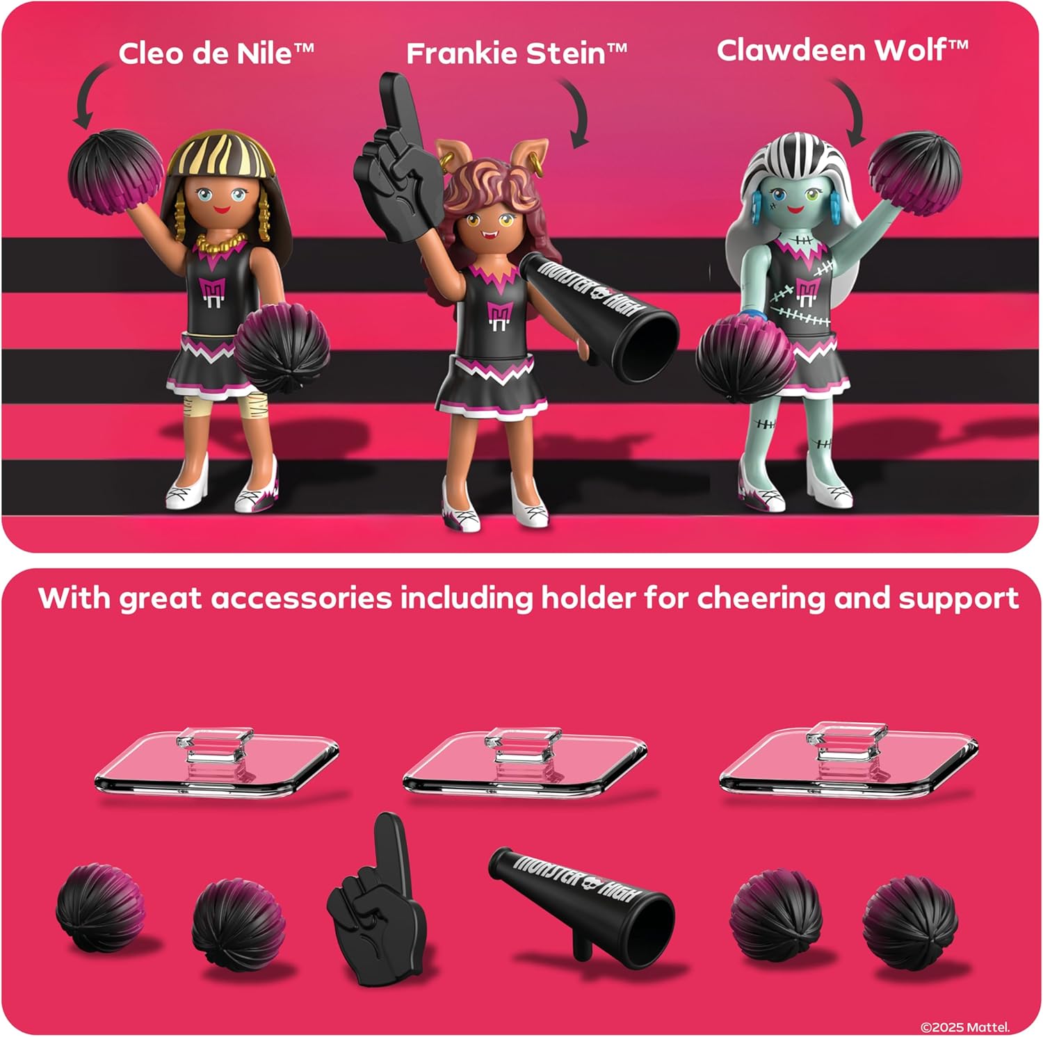 Detalle de PLAYMOBIL Monster High Fear Squad Pack 71992 – Gruseliges Cheerleader-Set