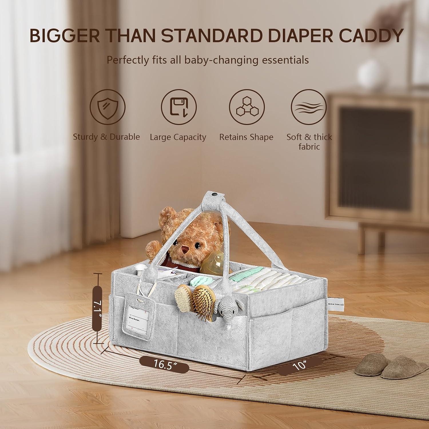 Detalle 2 de GEMII Diaper Caddy Organizer, Gray