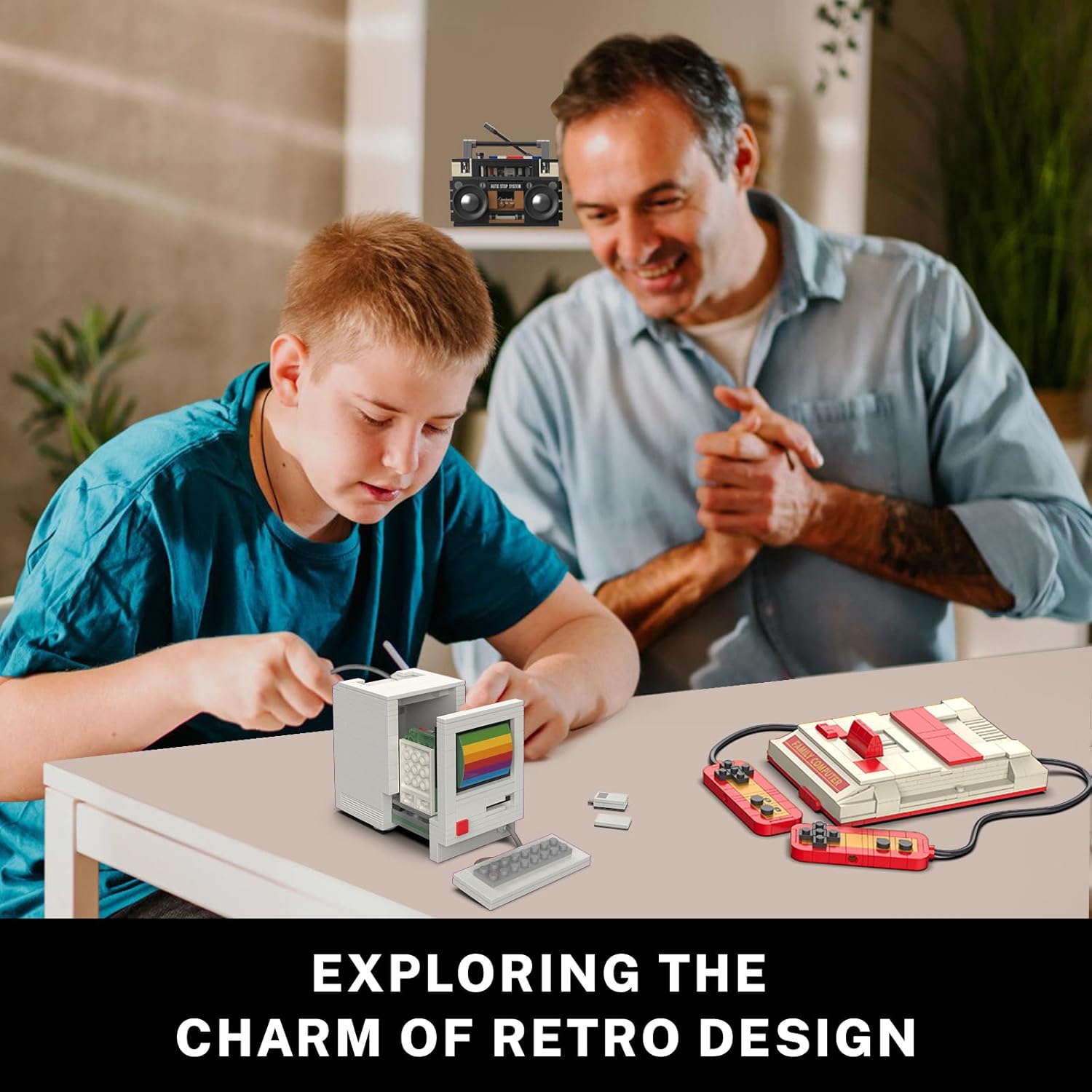 Thumbnail 6 de JMBricklayer Retro Haushaltsgeräte Set (20132) – Vintage Computer, Konsole & Radio aus Klemmbausteinen