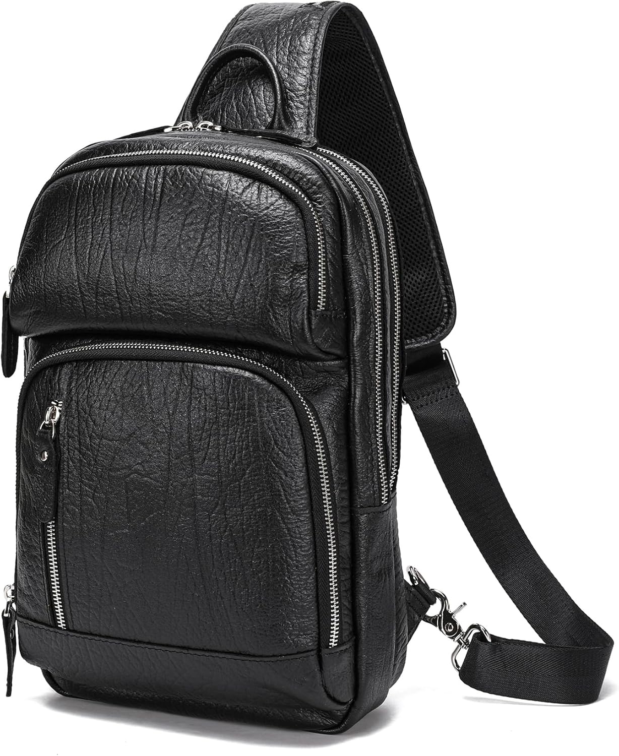 Thumbnail 6 de LANNSYNE Full Grain Leather Sling Bag for Men – Crossbody Daypack for 12.9" iPad Pro