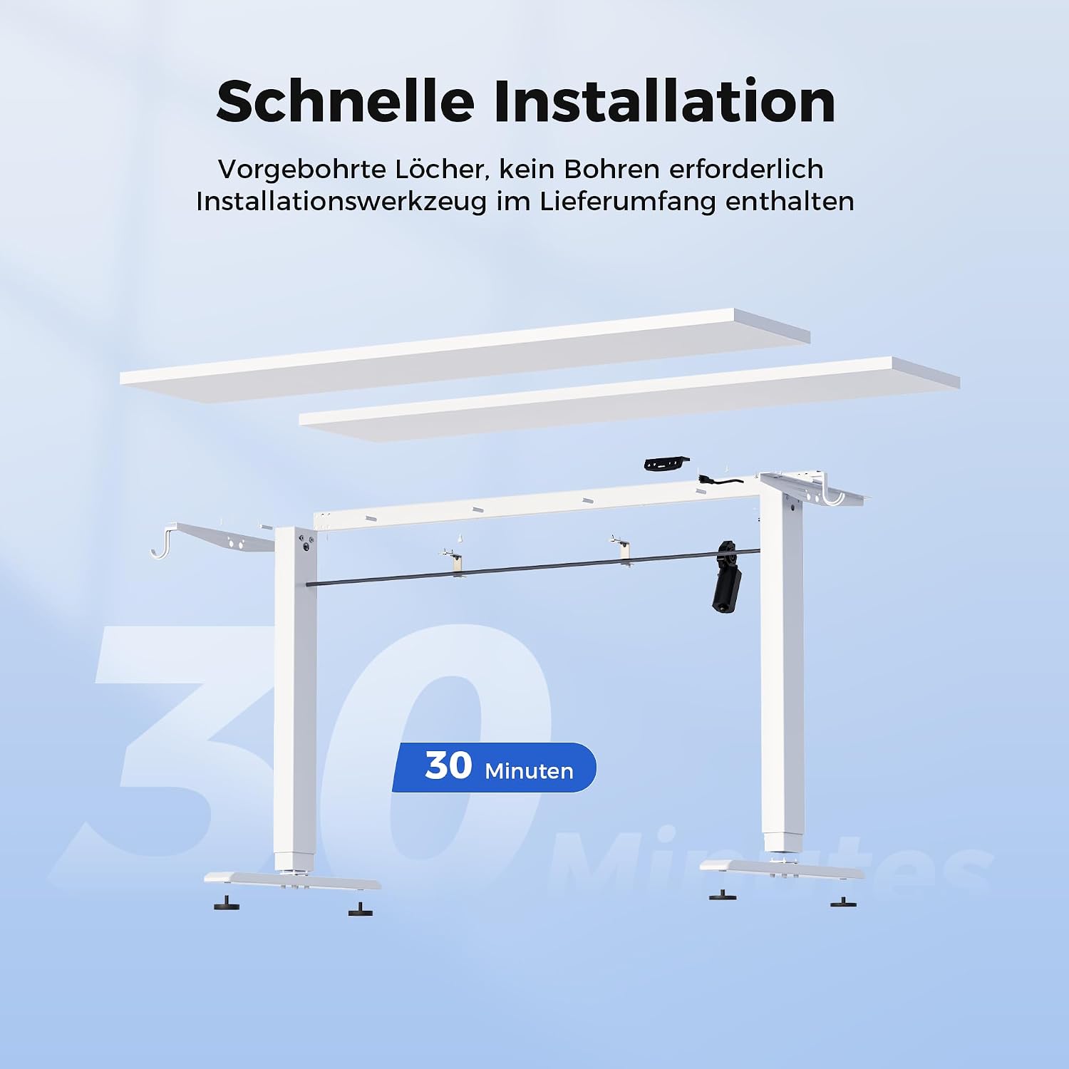 Thumbnail 6 de Agilestic Höhenverstellbarer Schreibtisch 100 x 60 cm – elektrisch, Memory & 70 kg Tragfähigkeit, Weiß