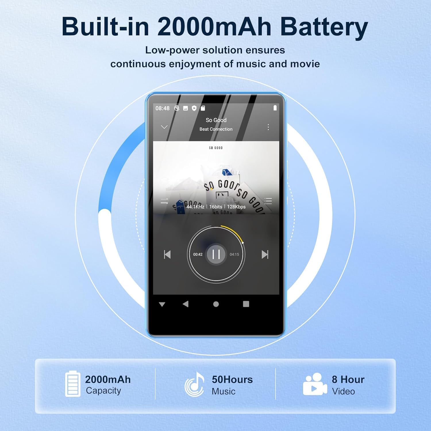Detalle de SWOFY M503 Pro: Lettore MP3/MP4 da 80 GB con Bluetooth, WiFi e touchscreen da 4