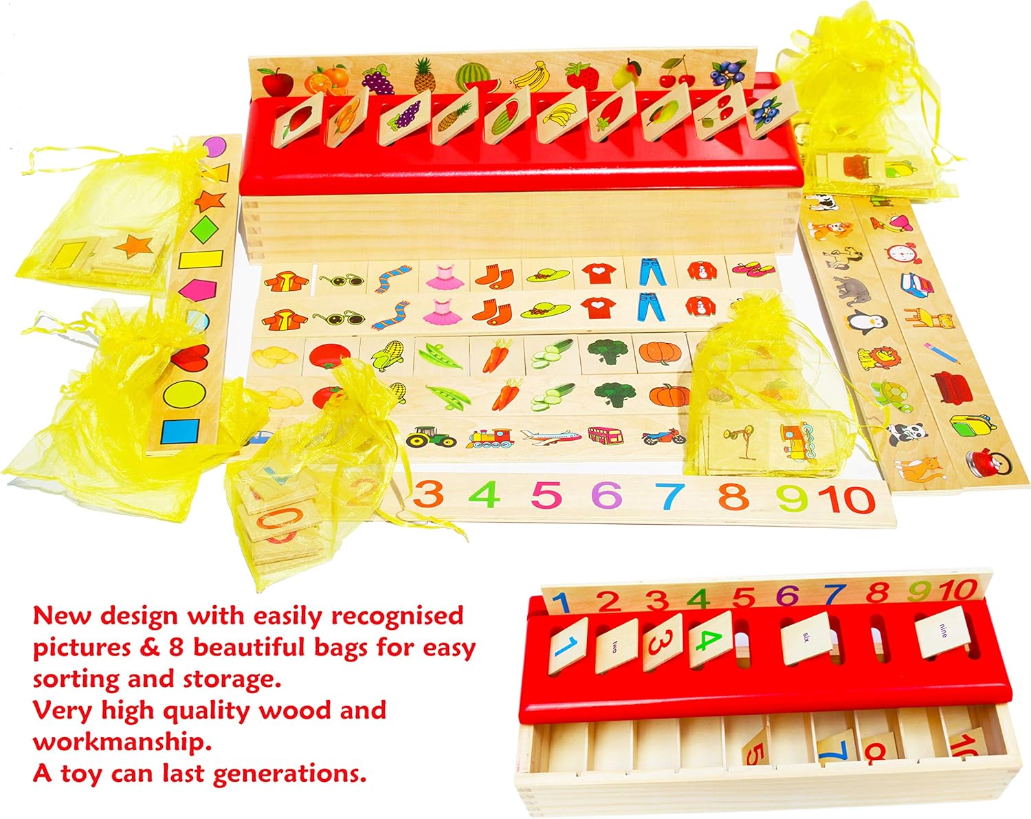 Thumbnail 1 de Toys of Wood Oxford TOWO wooden sorting box for toddlers (Montessori picture-matching)