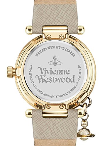 Detalle de Vivienne Westwood ORB Pop Women’s Quartz Watch with Cream Leather Strap