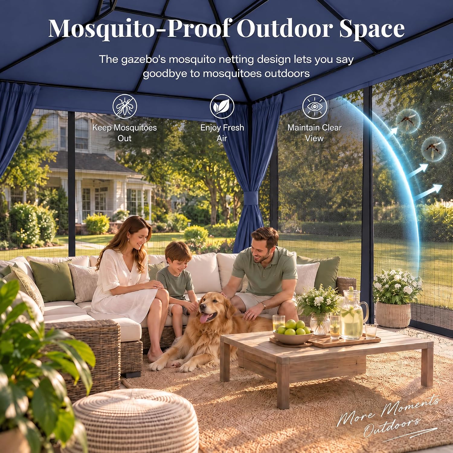 Thumbnail 4 de LAUSAINT HOME GZCT010-001-BL3-OS-1224 Gazebo, 10x10 with Netting & Double Roof