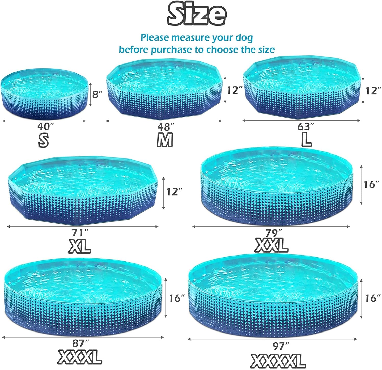 Thumbnail 5 de Jasonwell Foldable Dog Pool 63-Inch