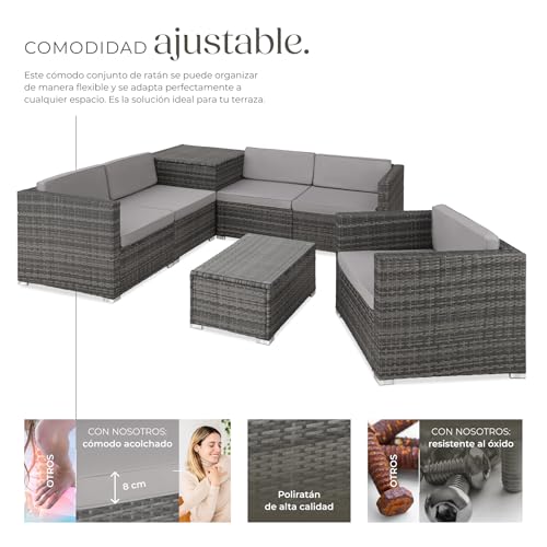 Detalle de TecTake® Conjunto de Jardín Ratán Exterior ☀