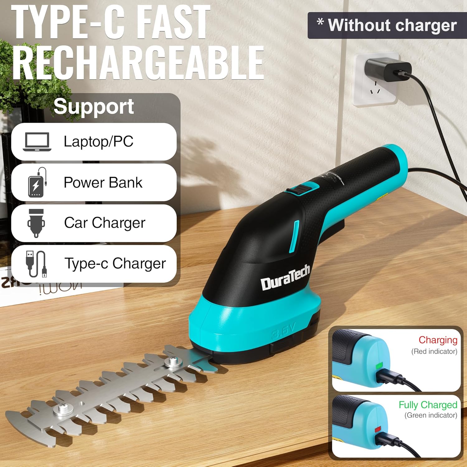 Thumbnail 5 de DURATECH Cordless 3-in-1 Hedge Trimmer: 3.6V, 50-Inch Pole, USB-C Rechargeable
