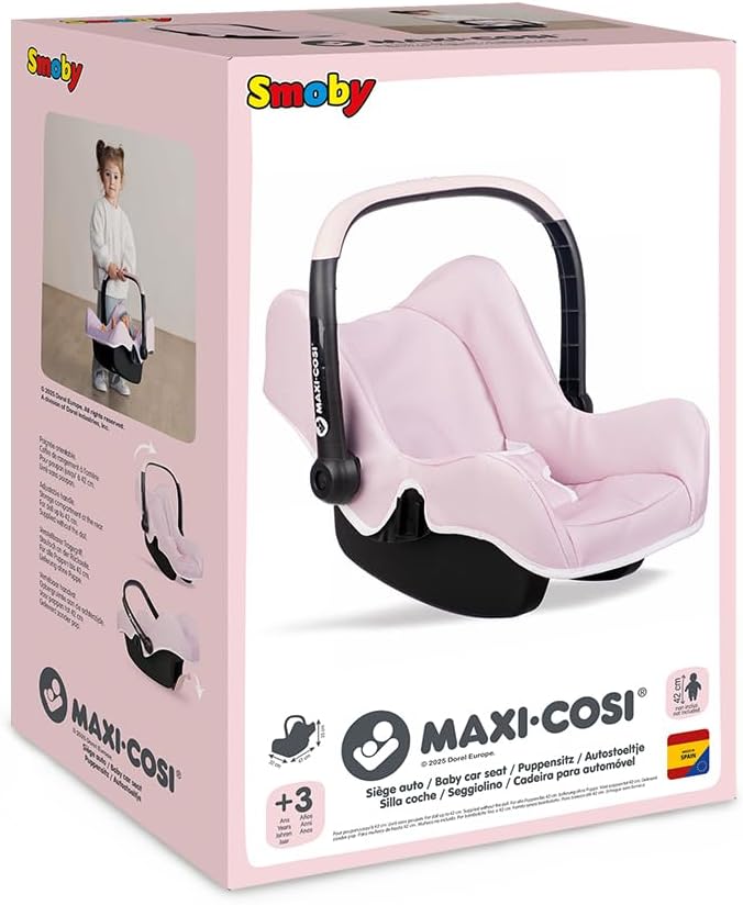 Thumbnail 6 de Smoby Maxi-COSI Pink Doll Seat with Adjustable Handle, Safety Belt and Storage