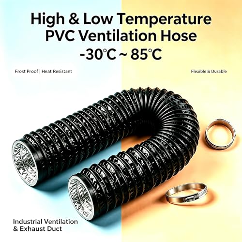 Thumbnail 5 de FanGoFast Abluftschlauch Ø150mm, 6m – flexibler PVC-Alurohr-Schlauch mit Edelstahlklemmen
