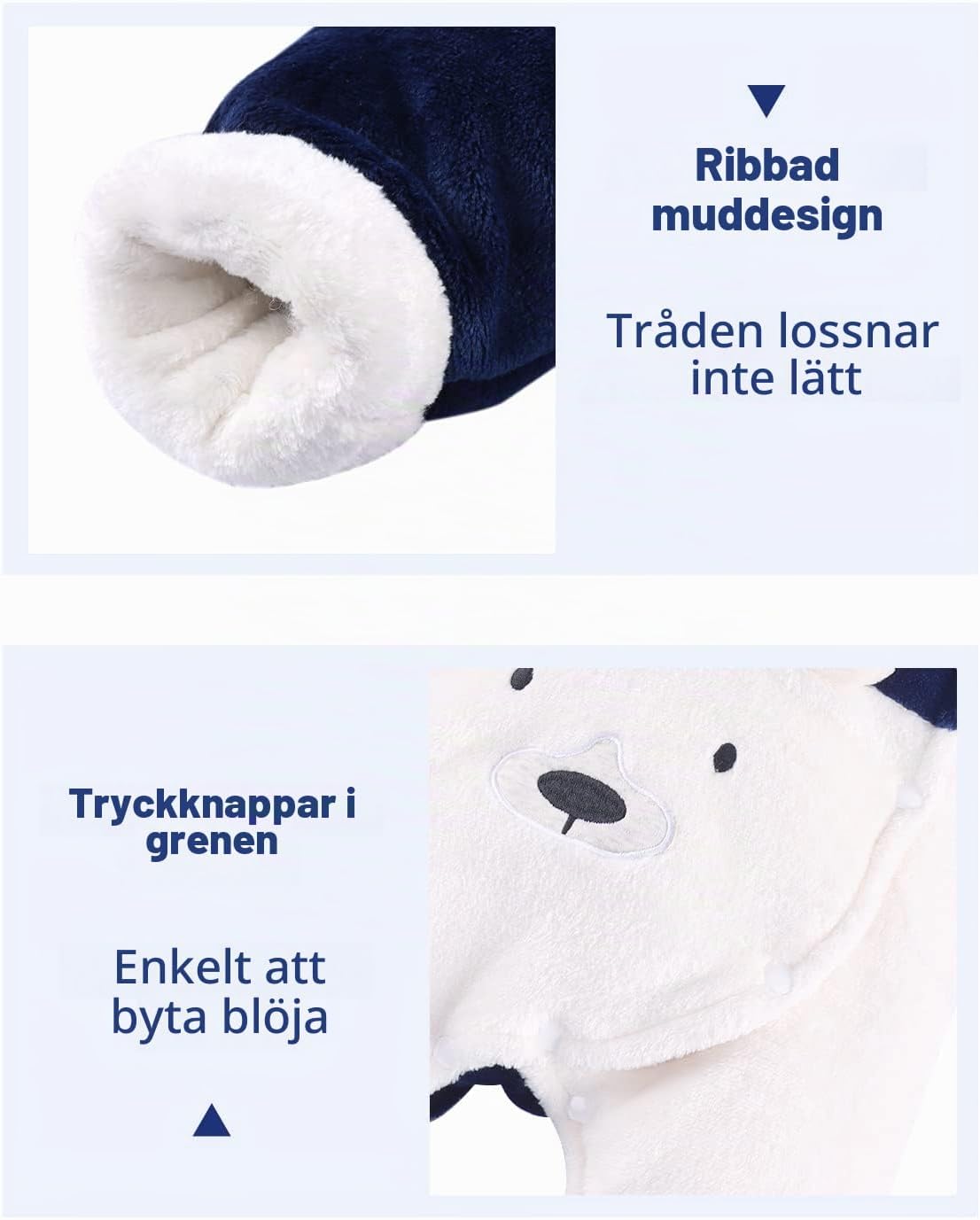 Detalle de JiAmy vinteroverall i fleece för baby, 0–12 månader
