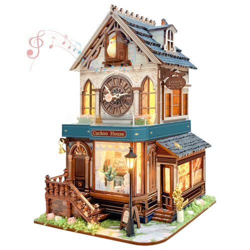 Detalle de STRUCWOOD 3D Holzpuzzle: Kuckucksuhr Haus Kit – DIY Miniaturwelt aus Massivholz