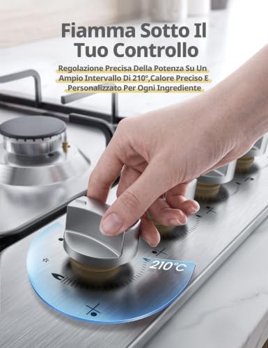Thumbnail 8 de COMFEE CGH610X: Piano cottura a gas da incasso 4 fuochi, 60 cm in acciaio inox
