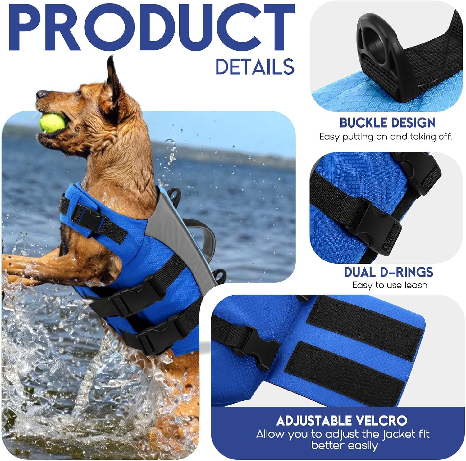 Detalle 2 de ASENKU Dog Life Jacket XL