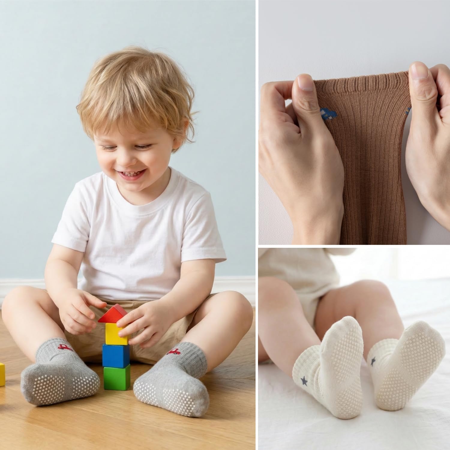 Detalle 2 de EUFANCE Toddler Grip Socks, 9 Pairs