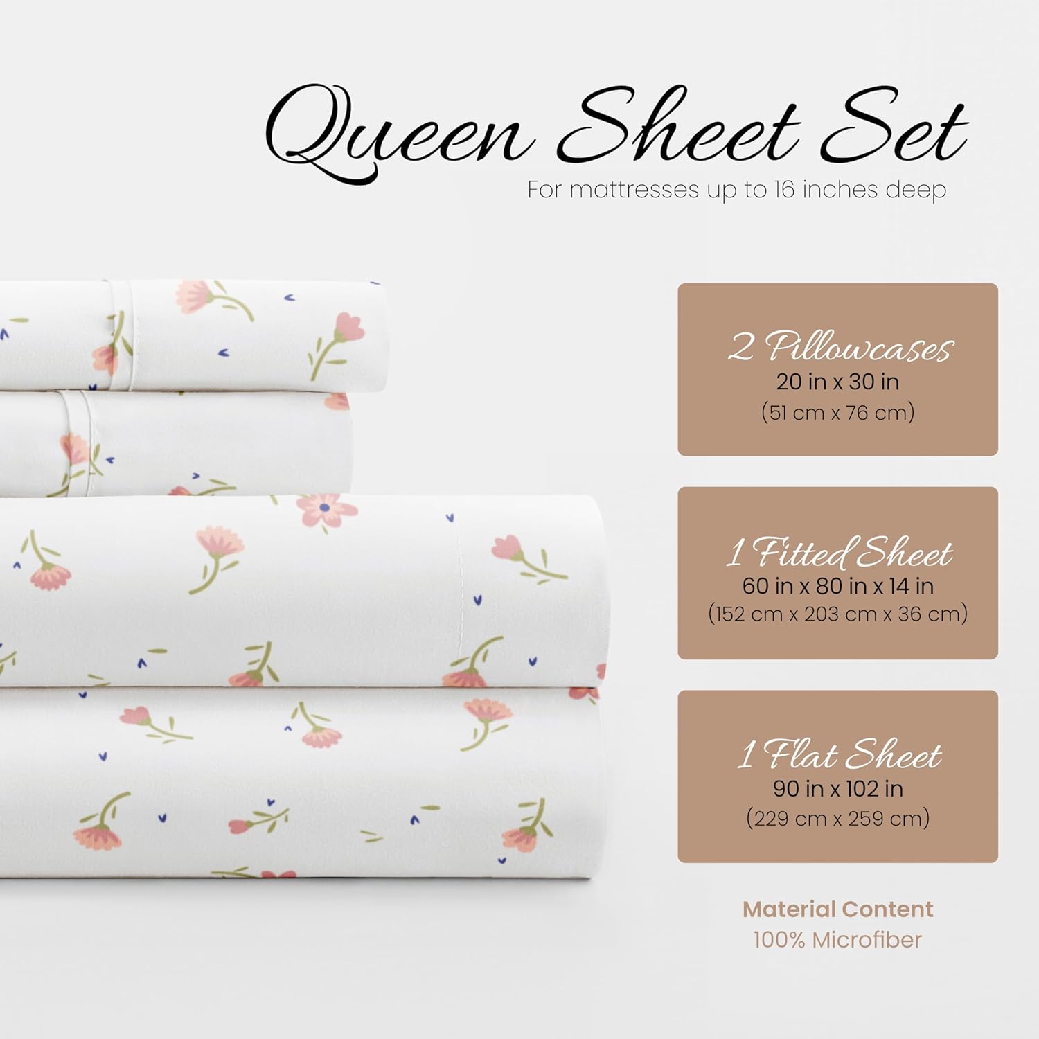 Thumbnail 1 de Linen Market 4-Piece Queen Sheet Set (16" Deep-Pocket) – Breathable Double-Brushed Cooling Sheets, Oeko-TEX Certified