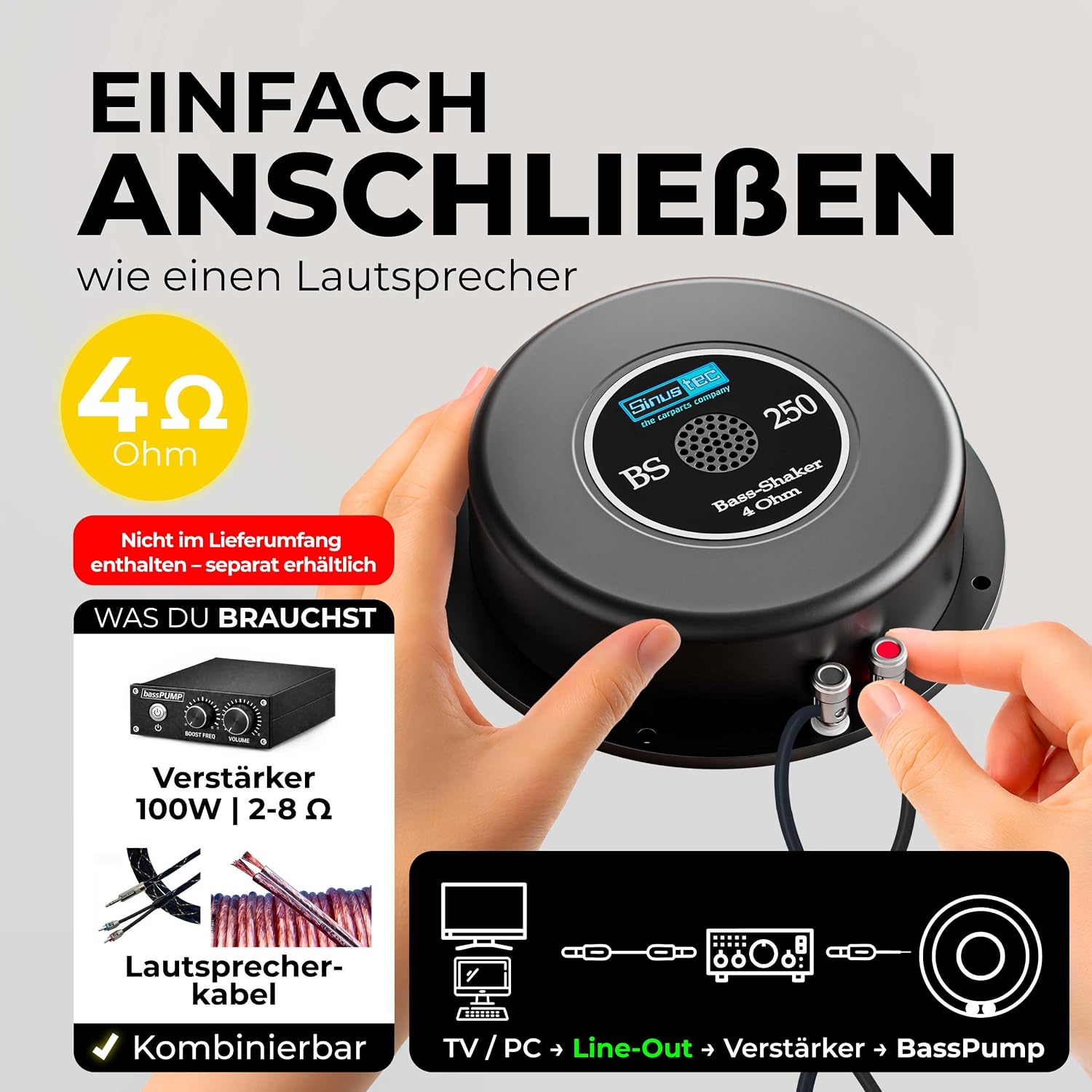 Detalle de Reckhorn Haut-Parleur excitateur 200 W Sinustec St-BS 250 4 Ω