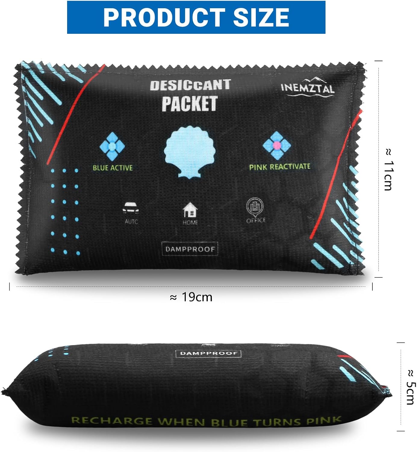 Detalle 2 de InemzTal IT-XSB-10105355 Reusable Car Dehumidifier Bags, 2 x 400 g