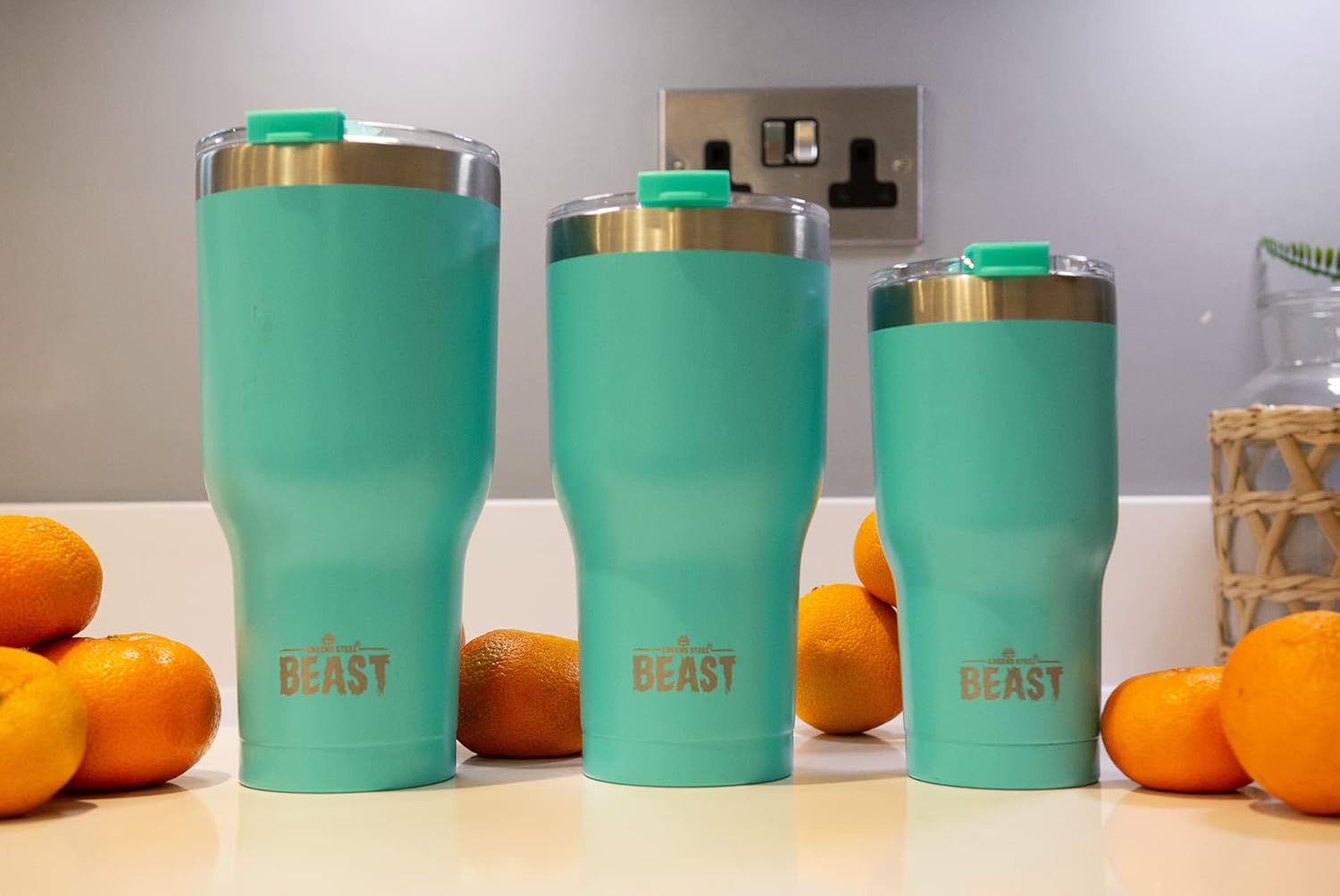 Thumbnail 3 de Beast 40 oz Tumbler: Aquamarine Blue Stainless Steel Vacuum Insulated Travel Flask